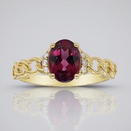 Bague en or et Grenat Rhodolite