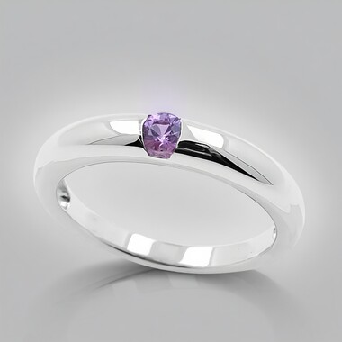 Anello in argento con Zaffiro Ceylon Porpora (non riscaldato)