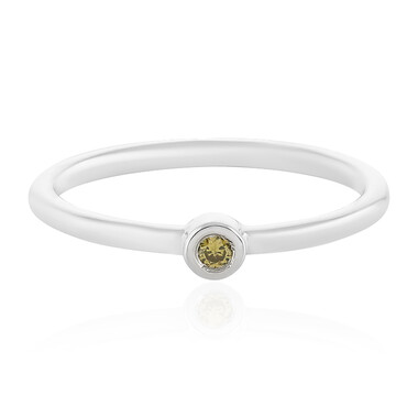Anello in argento con Diamante Giallo