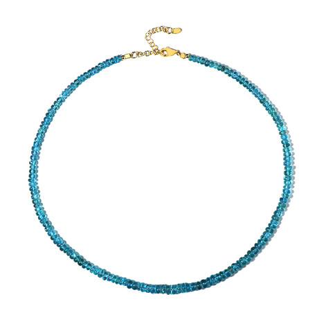 Blauer Apatit-Silberhalskette