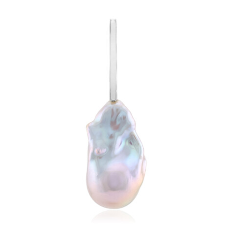 Colgante en plata con Perla plateada Freshwater (MONOSONO COLLECTION)