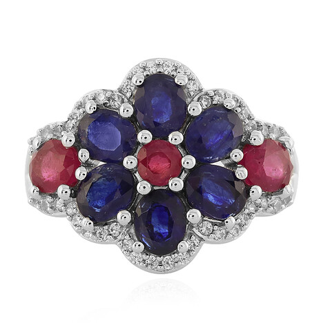 Bague en argent et Saphir bleu de Madagascar