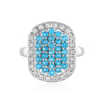 Anello in argento con Apatite Blu Neon