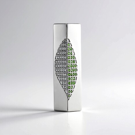 Ciondolo in argento con Diopside Russo (SAELOCANA)