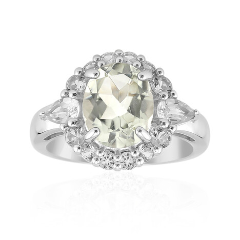 Grüner Amethyst-Silberring