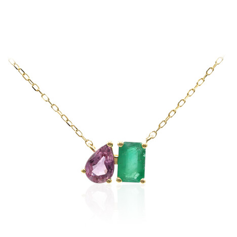 14K AAA Zambian Emerald Gold Necklace (CIRARI)