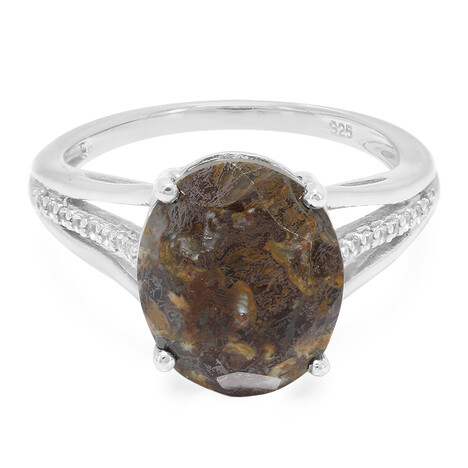 Bague en argent et Quartz Dinosaure