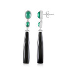 Zilveren oorbellen met zwarte onyxen (KM by Juwelo)