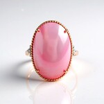 Anello in argento con Perla Mabe Rosa (Gems en Vogue)