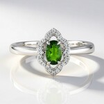 Anello in argento con Diopside Russo