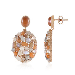 Chocolate Moonstone Silver Earrings (KM by Juwelo)