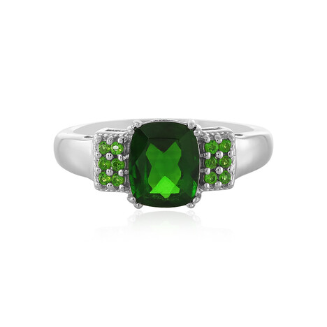 Russian Diopside Silver Ring
