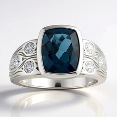 Bague en argent et Topaze bleu de Londres (de Melo Essence)