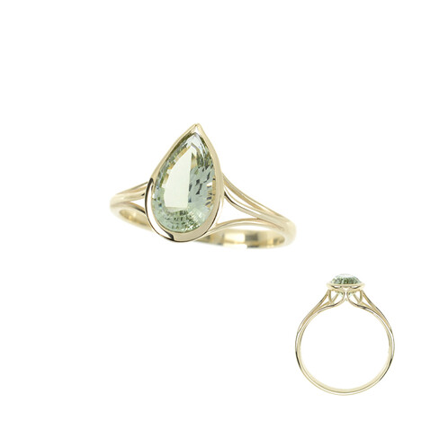 Gouden ring met een groene amethist (dagen)