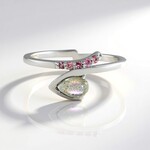 Anello in argento con Labradorite rosa Maniry