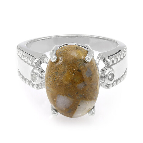 Dinosaurier-Quarz-Silberring