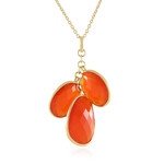 Zilveren halsketting met een carneool (KM by Juwelo)