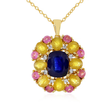 Madagaskar-Saphir-Silberhalskette