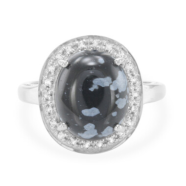 Schneeflocken-Obsidian-Silberring