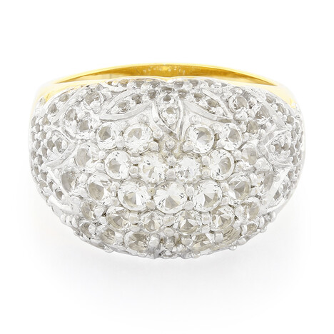 Weißer Topas-Silberring