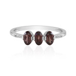 Zilveren ring met Mahagoni Zirkonen