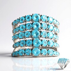 Anello in argento con Apatite Blu (de Melo Essence)