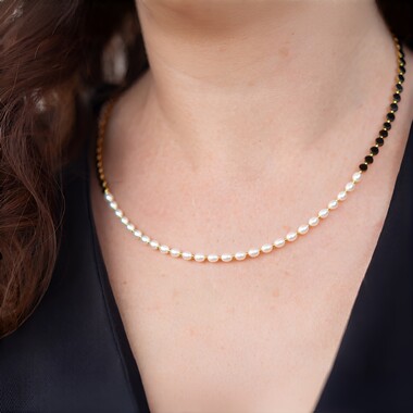 Collier en argent et Hématite noire (Riya)