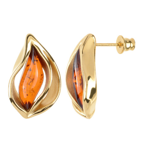 Baltischer Cognac-Bernstein-Silberohrringe (dagen)