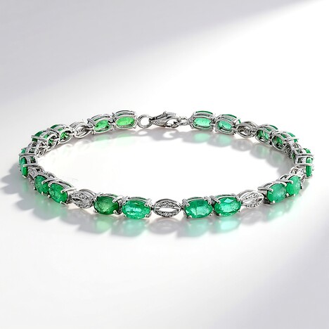 Bracciale in argento con Smeraldo Zambia
