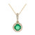 10K AAA Zambian Emerald Gold Necklace