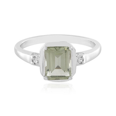 Grüner Amethyst-Silberring