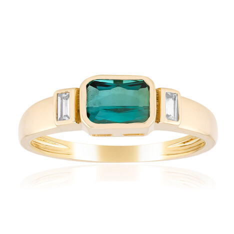 Gouden ring met een groene Benedito toermalijn