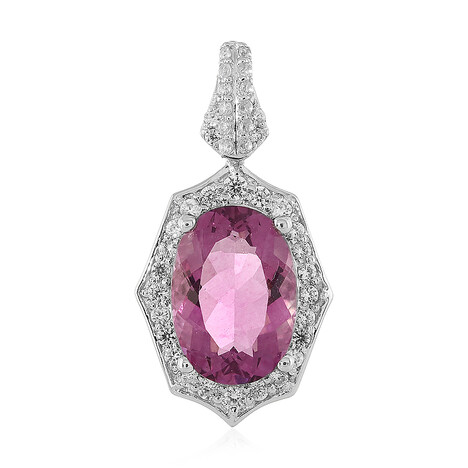 Mexikanischer Pinkfarbener Fluorit-Silberanhänger