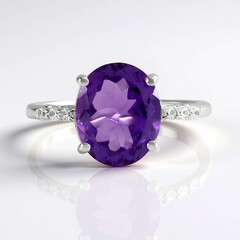 Bague en argent et Améthyste