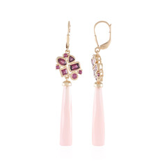 Boucles d'oreilles en argent et Calcédoine rose (KM by Juwelo)
