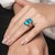 Bague en argent et Turquoise bleue de Mohavie (Jones Lee)