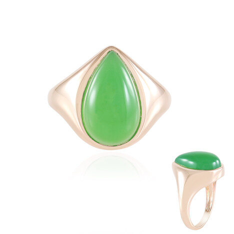 Grüner Chalzedon-Silberring