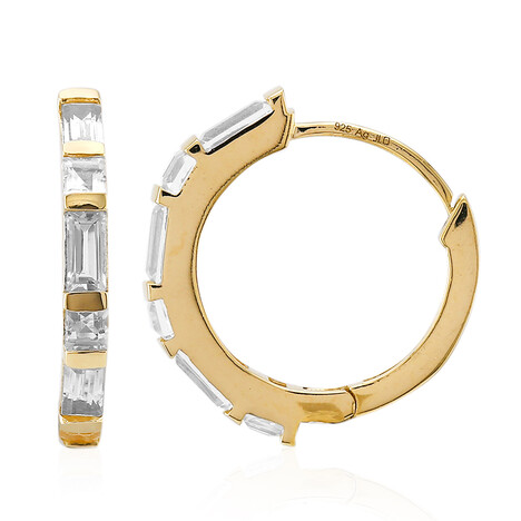 Weißer Topas-Silberohrringe