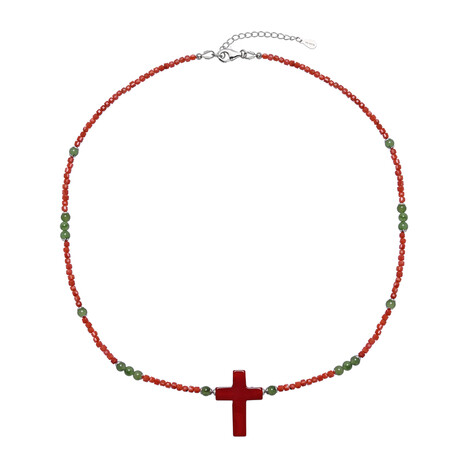Carnelian Silver Necklace (MONOSONO COLLECTION)