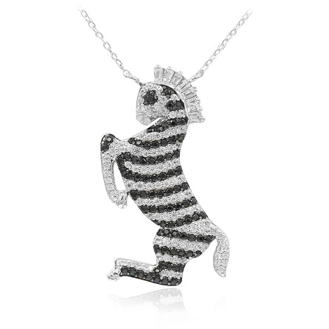 Zilveren halsketting met witte topaasstenen