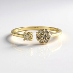 Anello in oro con Diamante Champagne I2 (de Melo Gold)