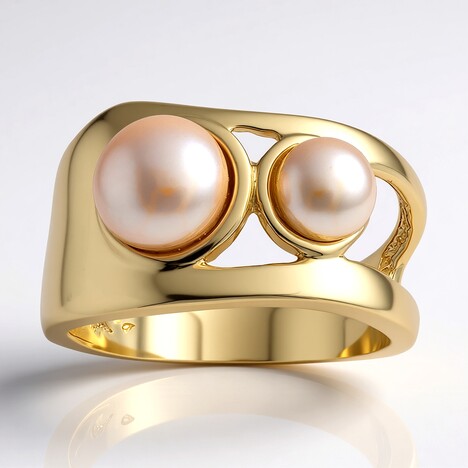 Anello in argento con Perla d'Acqua Dolce Pesca (TPC)