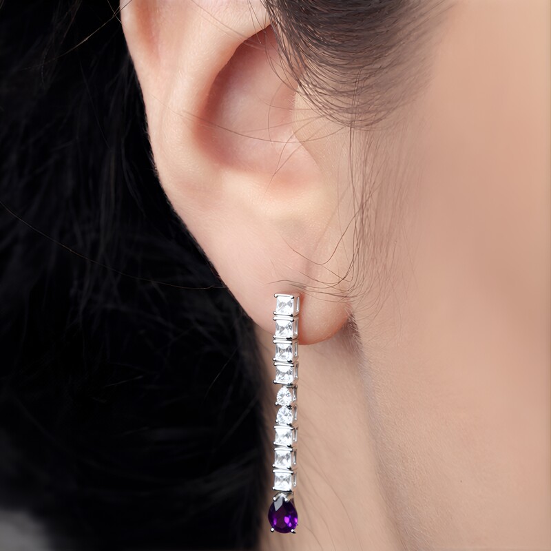 Orecchini in argento con Ametista Zambiana