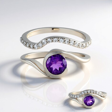 Anello in argento con Ametista del Marocco