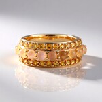 Anello in argento con Pietra di Luna Pesca (KM by Juwelo)