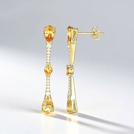 Boucles d'oreilles en argent et Citrine (Adela Silber)