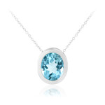 Collier en argent et Topaze bleu ciel (MONOSONO COLLECTION)