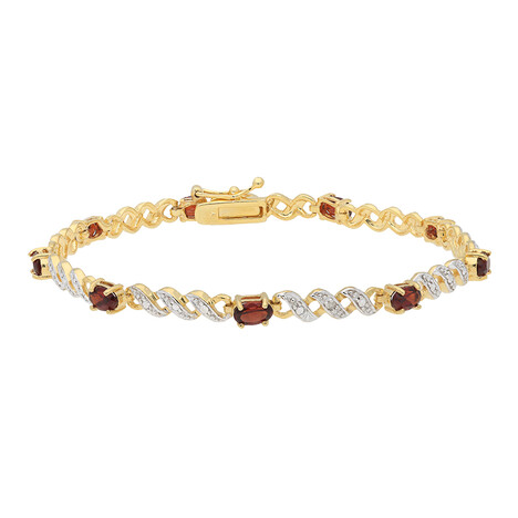 Bracelet en argent et Grenat du Mozambique