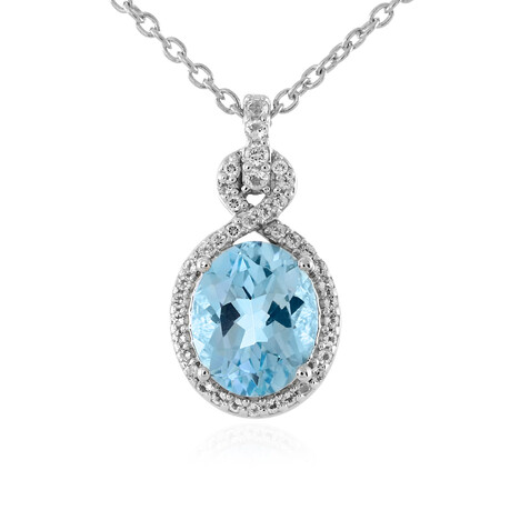 Collana in argento con Topazio Blu Cielo