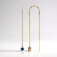 Pendientes en oro con Zafiro azul Ceylon